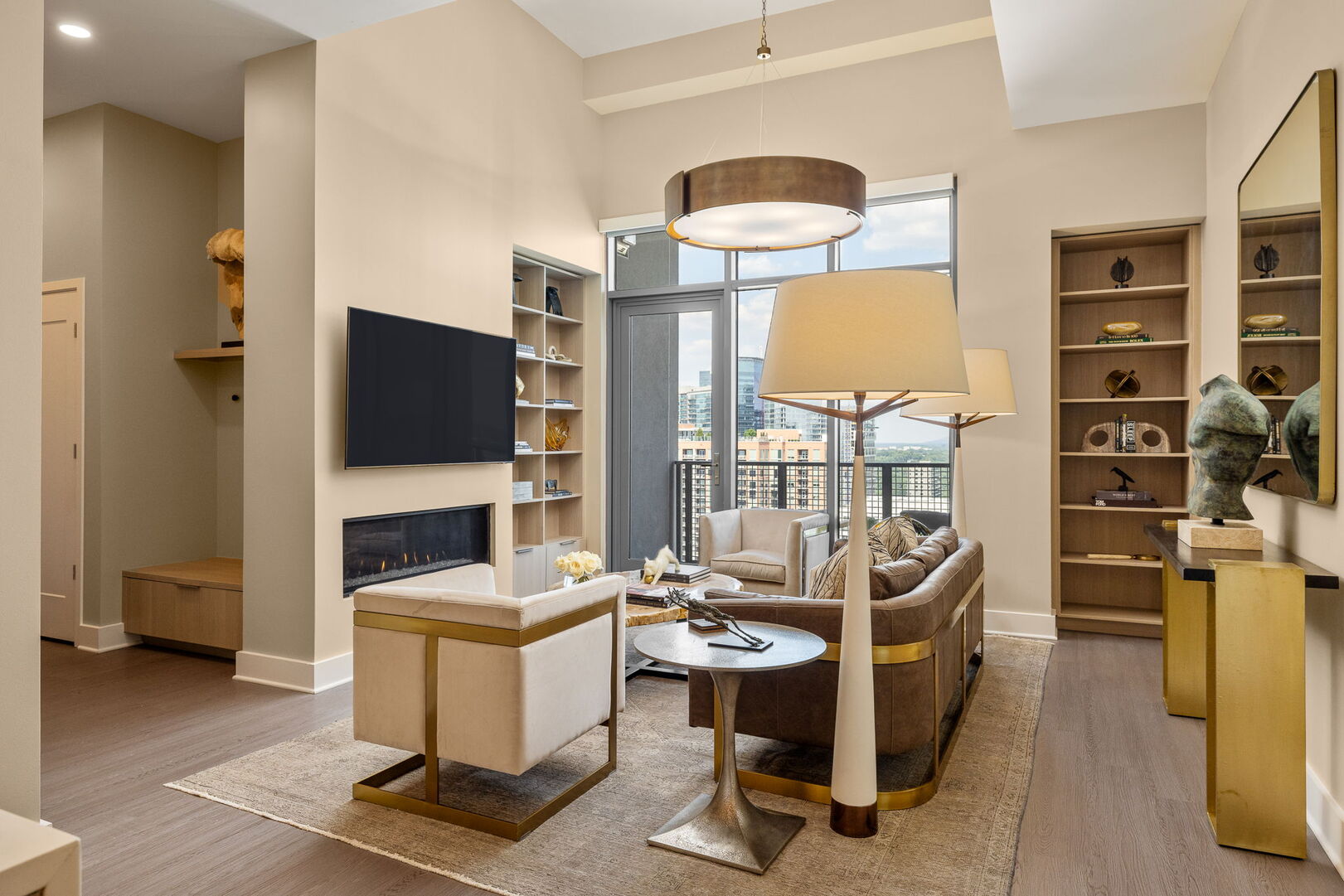 Living room featuring a 65 Living room featuring a 65