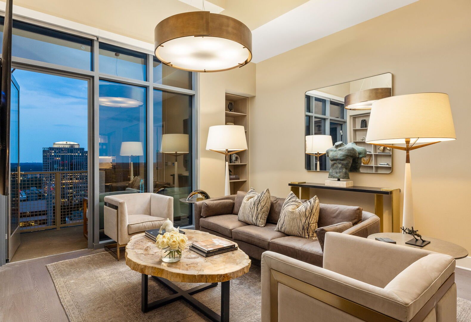 Living room featuring a 65 Living room featuring a 65