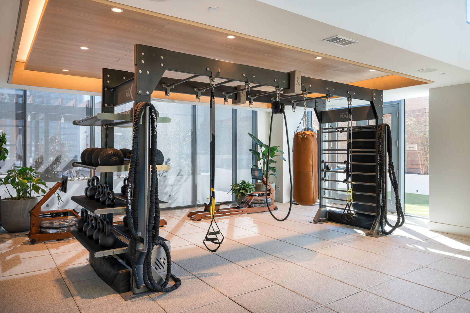 TRX Suspension Trainer. Used for bodyweight exercises to build strength, balance, flexibility, and core stability. TRX Suspension Trainer. Used for bodyweight exercises to build strength, balance, flexibility, and core stability.