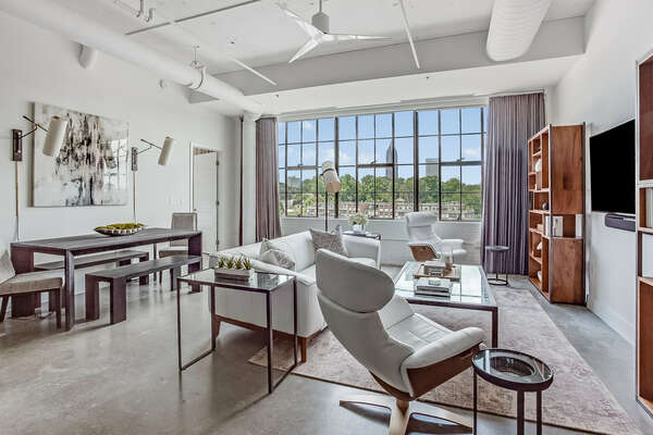 Spacious Le Noir Et Blanc Living Area